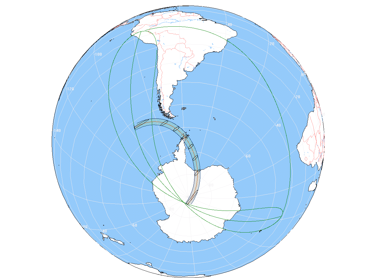 Zentralzone der Totalen Sonnenfinsternis am 01.10.1921