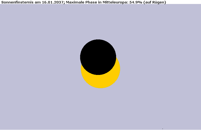 Maximum der Sonnenfinsternis am 16.01.2037 auf Rügen